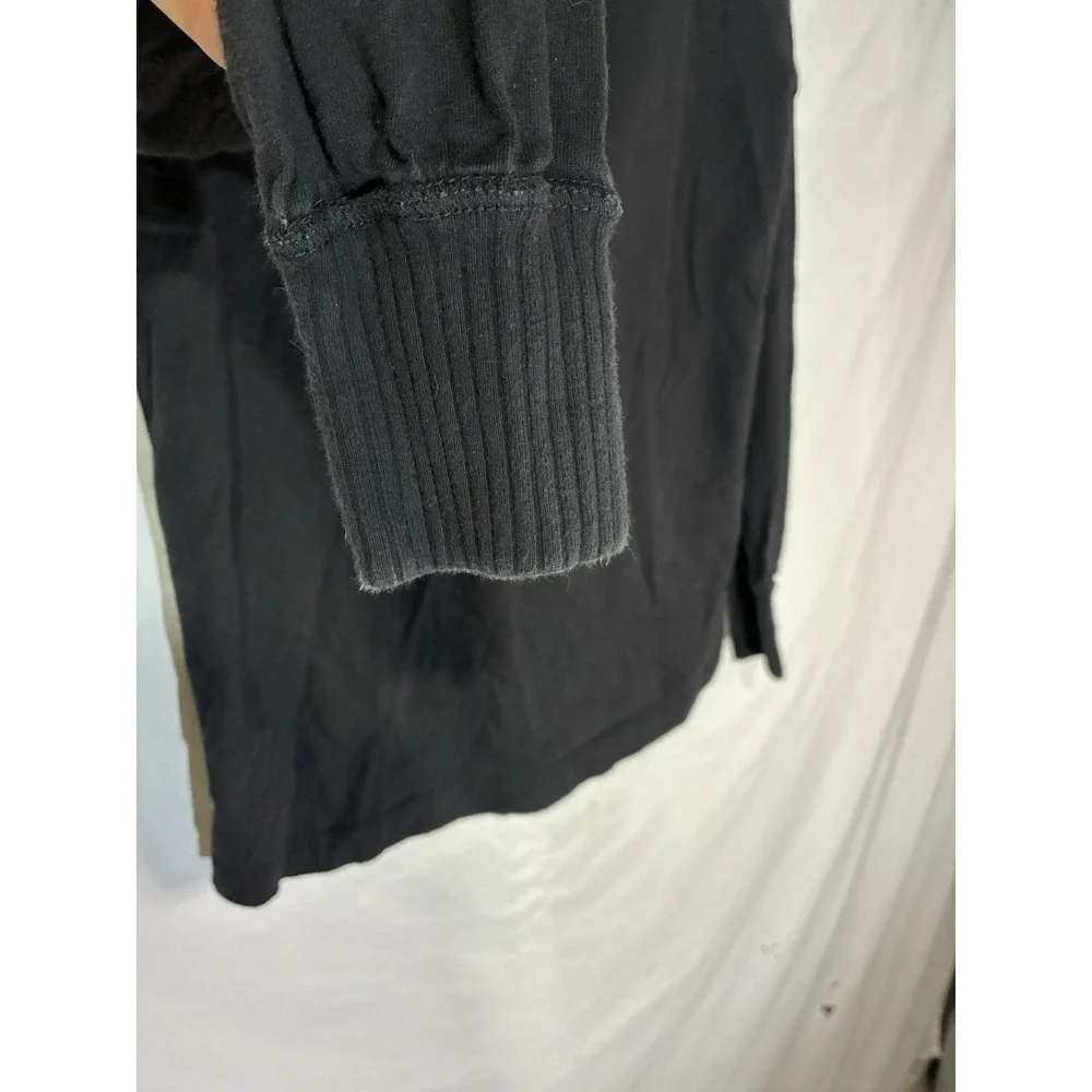 No Boundaries Men's Vintage Fit Knit Henley Sweater L Black Long Sleeve